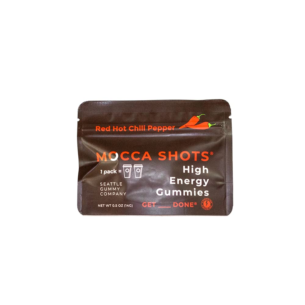 Kofeīna enerģijas košļājamās rotaļlietas 12-Pack, 200mg kofeīns vienā iepakojumā! Kofeīna Boost, kafijas enerģijas gumija, Vegan, bez lipekļa – Mocca Šokolāde ar sarkanu karstu čili piparu