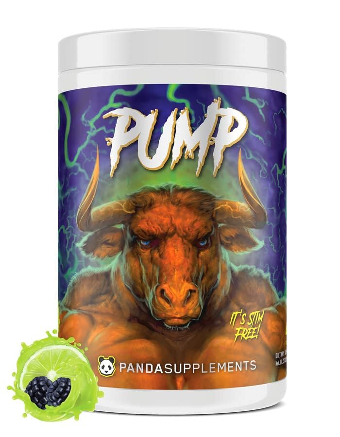 Pazemes biolaboratorijas Panda Supps sūknis, pirmsdarbs, bezsūkņa formula w/10G L-citrullīnmalāts, Alpha GPC, Lions Mane, CognatiQTM, VasoDrive-AP® 40 mērkarotes (BlackBerry Lime)