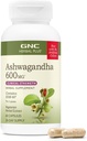 GNC Herbal Plus Ashwagandha 600mg Papildinājums, Klīniskā Stress, Veģetārs, Stress Relief Support, 30 Kalpo