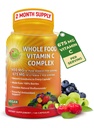 Vesels pārtikas C vitamīna komplekss - 1450mg Organiskās ogas - 675 mg C vitamīna uz vienu apkalpo, augstas devas Antioksidants un imūno Support ar Acerola, Amla un Natural Bioflavonoids - Vegan, Non-GMO, 120 Count
