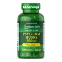 Puritan's Pride Herbal Ease® Psyllium Husks 500mg, Diētiskā papildinājums gremošanas, resnās zarnas, un sirds veselības atbalsts, Daily Fiber kapsulas, 2 mēneši Supply, 400 ātras atbrīvošanas kapsulas
