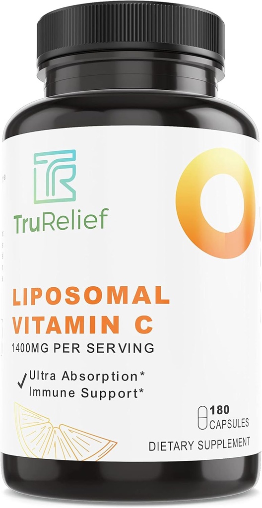 Liposomālā VIT C - Imūnsupport w/Ultra-Absorbcija. 180 vāciņi pudelē. Spēcīga 1400 mg liposomālā VIT C deva.
