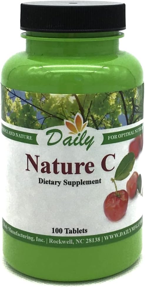 Dienas ražošanas daba C (C vitamīns no Acerola Cherry) 100 tabletes pudelē