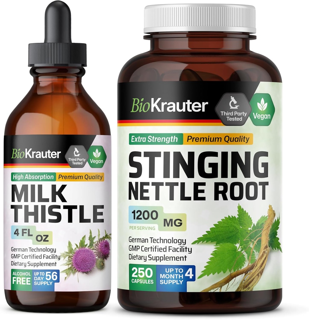 BIO KRATER Tinktūra 4 Fl. Oz. & Sting Nettle 250 kapsulas