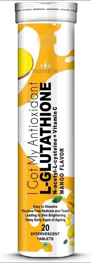 L-glutations 600mg ar Mango aromāts - 20 putojošas tabletes