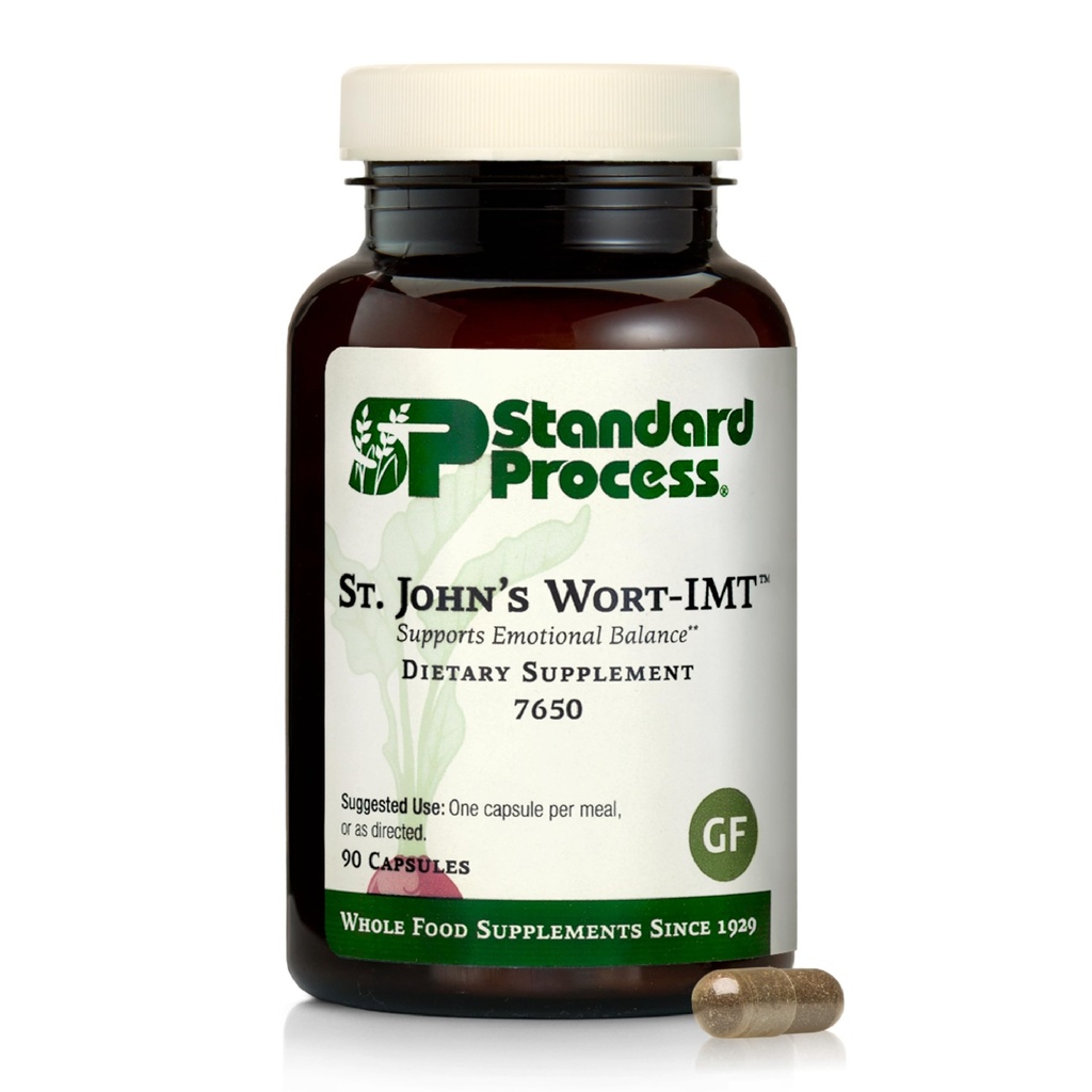 Standard Process St. John's Wort-IMT - Augu papildinājums miega un stresa atvieglošanai - Atbalsta balanss & Relaksācija - Bez piena, bez sojas un lipekļa - 90 kapsulas