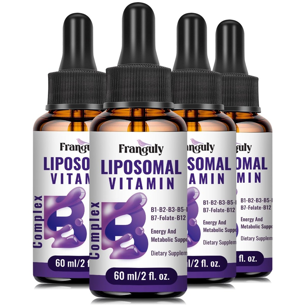 Liposomālais B vitamīna komplekss Šķidrais sublingvālais B komplekss Vitamīni Papildinājums sievietēm Vīriešiem Uzlabota absorbcija Metilēts B12, B1, B2, B3, B5, B6, Folāts, Biotīns enerģijai un imūnsupportam - 8,0 un oz