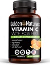 Zelta dabas vitamīns C ar visiem dabas Rose HIPS, 1000mg, imūno Boost atbalsts un spēcīgs antioksidants, augsta absorbcija ar bioperīnu, uzlabot ādas veselību, 90 kapsulas