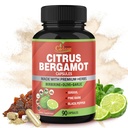 Organic Cadane Citrus Bergamot Papildinājums Extract Capsules, 90 Caps, 3 Months Supply & Berberine, Olive, Guggul, Ķiploki, Pine Bark, Black Pipars