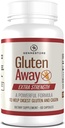 Gluten Away Diētiskā Papildinājums – Papildu spēks Gremošanas Enzīmi veselība Gluten & Casein, Lēnāka Gremošanas Release Protein Amino Acid in Bloodstream vīriešiem un sievietēm – 60 kapsulas.