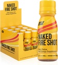NAKED uzturs Plikuma Fire Shot - Dabiskās enerģijas šāvieni, ingvera sakne, Raw Apple sider Etiķis, Organic Ginseng & Ashwagandha, Detox, Energy Wellness Shots - 2.5Oz, 12 Pack