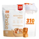 310 Uzturs All-in-one-ēdienreizes nomaiņa Shake Powder w / Shaker Cup Starter Kit - High Protein Fiber Rich Vegan Superfood Blend - bez cukura, Keto & Paleo Friendly, Low Carb - Karamel Sundae 28 srv