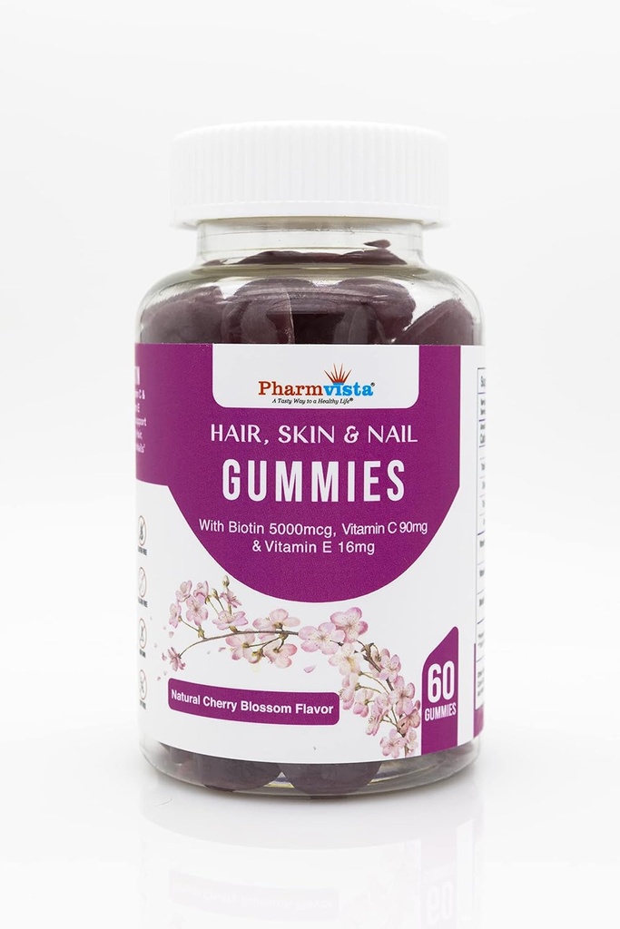 Matu āda un nagu Vitamīni Gumijas ar biotīns C vitamīns un E -Vegan Gluten bezmaksas un ne-GMO Sastāvdaļas -60 Skaits