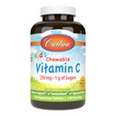 Carlson - Kid's Chewable vitamīns C, 250 mg, 1 g cukuru, imūno atbalstu un optimālu labsajūtu, antioksidants, tanžerīni, 120 Veģetāru tabletes