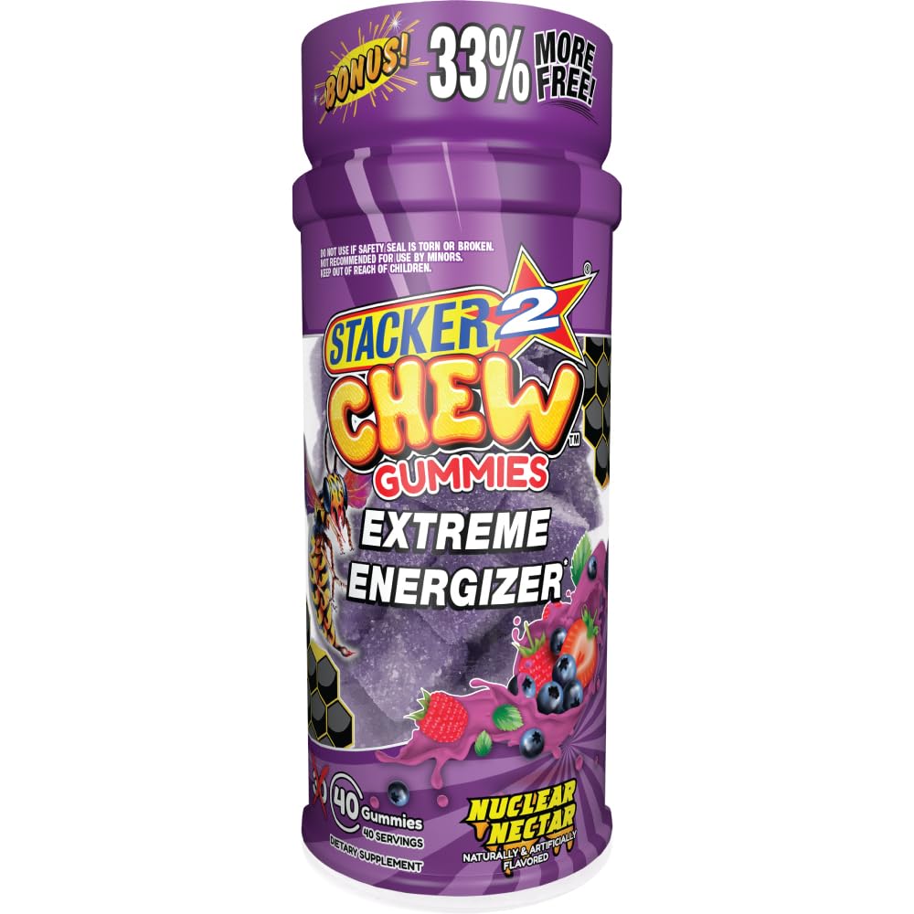 Stacker2 Chew: Galējā enerģija - 40 Gumijas pudele
