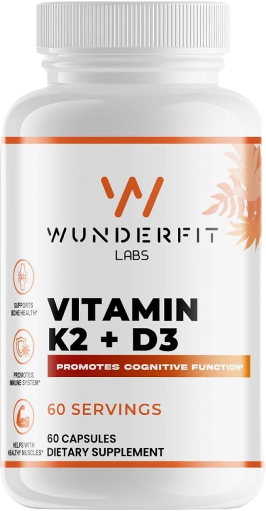 K2 vitamīns + D3, kapsulas, 60 Kalpojumi