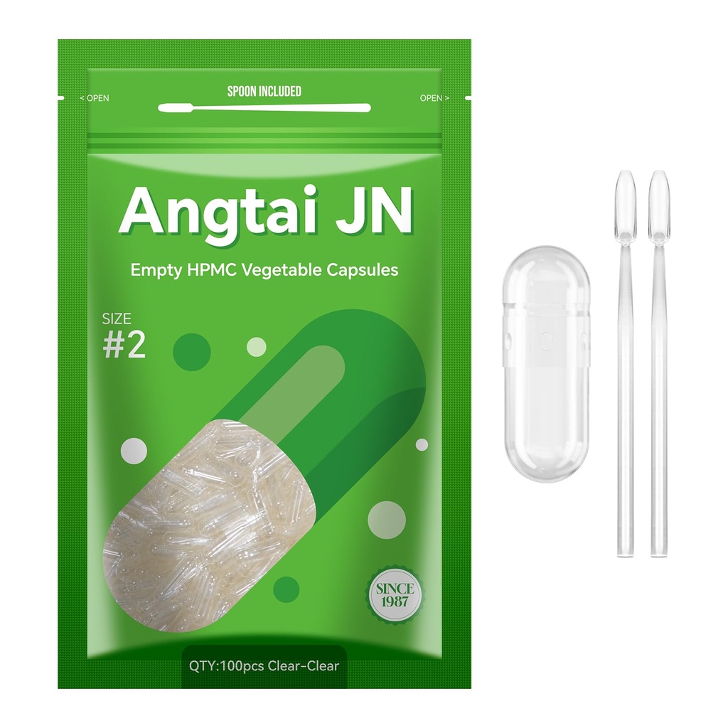 Vegan Tukšas Pill Kapsulas Izmērs 2 Augs balstīta Clear (100 Count) Bez lipekļa, Non-GMO, Halal Sertificēti Caps Pildīšanas Komplekts ar 2 Spoons Veģetāru DIY Jūsu pašu papildinājumi