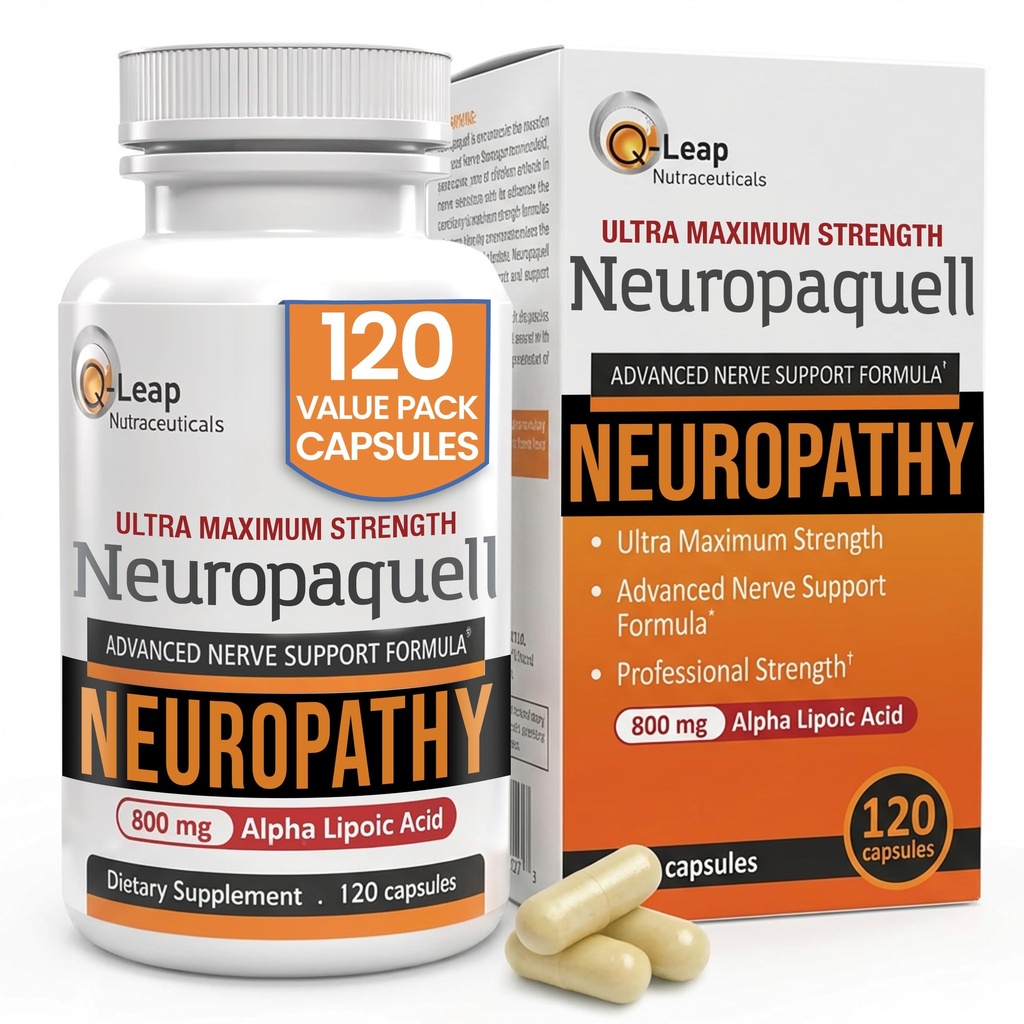 Platīna veselība Alfa Liposkābe neiropātijai Nerva sāpju atbalsts, papildinājums, B Vitamīni, L Arginīns, visu dabas maksimālais stiprums Neeuropaquell diskomfortam kājās, rokās, pirkstos,120 kapsulas,800mg