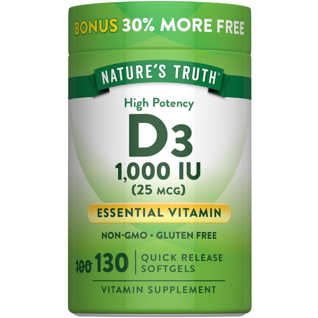 Dabas patiesība D3 vitamīns 1000 IU Softgels 