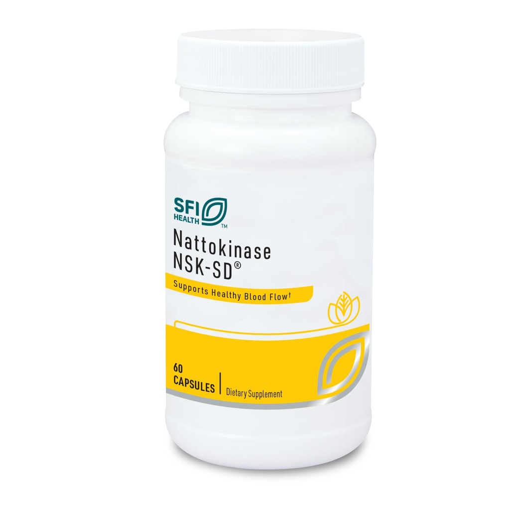 Klaire Labs SFI Health Nattokināze NSK-SD - Proteolītiskais enzīmis sirds un asinsvadu balstam, bez piena un glutēna (60 kapsulas)