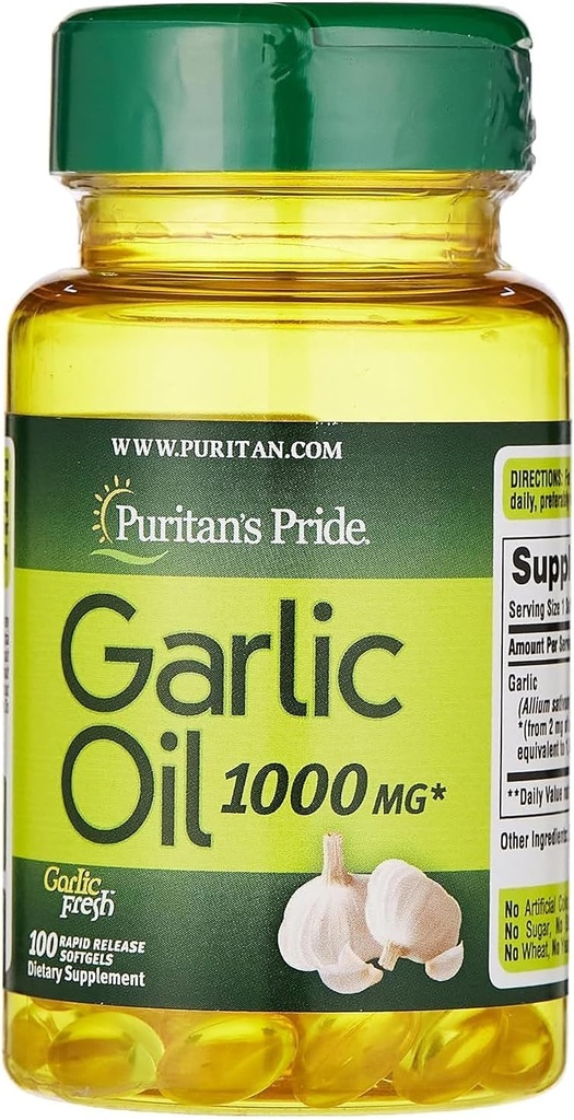 Puritan's Pride Ķiploku eļļa 1000 mg 100 Softgels
