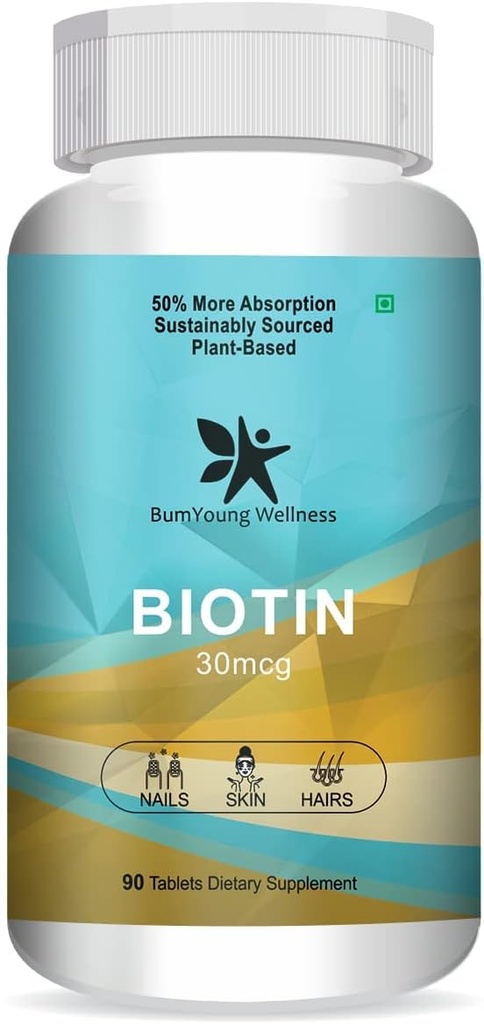 Goldy Biotin 30mcg, Papildinājums matu augšanai, Spēcīgi mati un godinoša āda, Cīņa nagu trauslums 90 tabletes