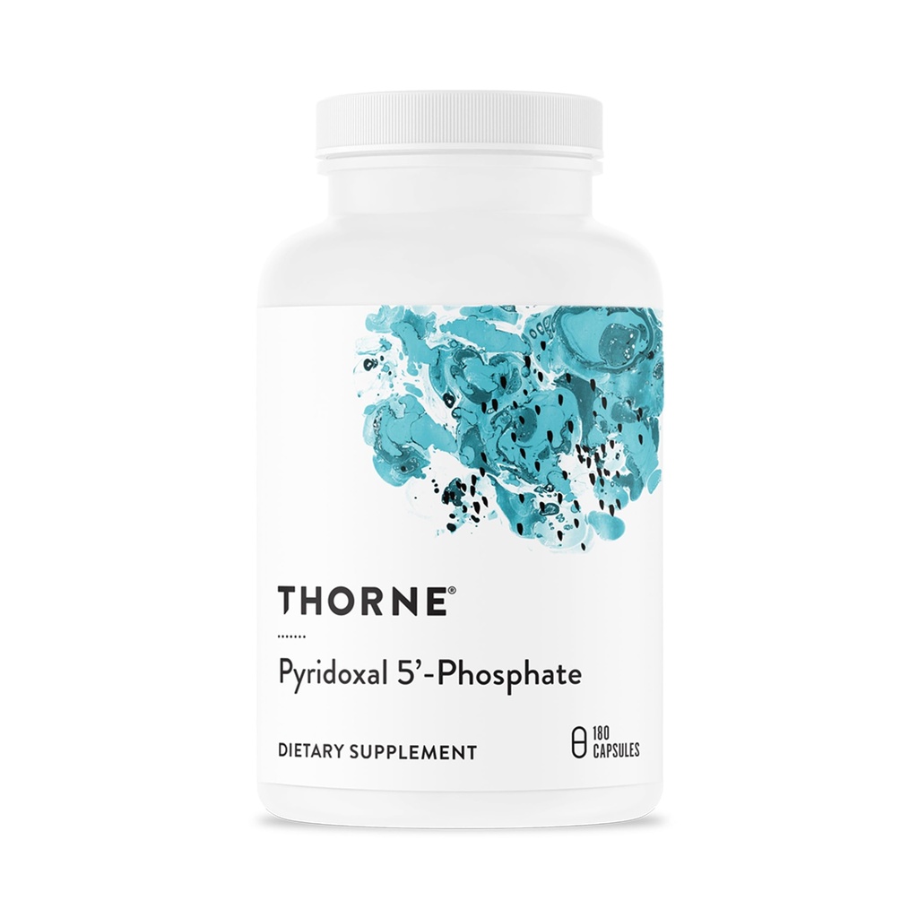 THORNE - piridoxal 5'- Phosphate - Bioaktīvs vitamīns B6 (Pyridoxine) papildinājums enerģijas ražošanai un neiromediatora sintēzei* - 180 kapsulas