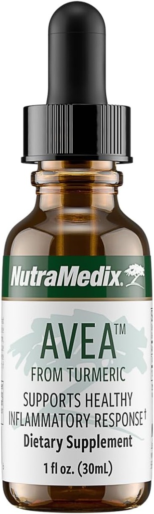 NutraMedix Avea Turmeric ekstrakts - šķidrā kurkuma papildinājums stresam, garastāvokļa atbalsts un veselīgas iekaisuma reakcijas veicināšana - ikdienas stresa atvieglošanas pilieni (1oz/30ml)