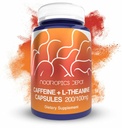 Nootrops Depot Kofeīna un L-Teanīna kapsulas - 60 Skaits -- Satur 200mg kofeīna un 100mg L-Teanīna -- Natural Papildinājums -- Enerģijas pastiprinātājs -- Psihiskie Focus + trauksmes
