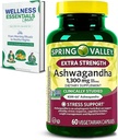 Extra Strength Ashwagandha 1300 mg, 60 Veģetārās kapsulas - Stress un kognitīvais atbalsts - Holistiskā labsajūta, bez sojas, bez lipekļa un laktozes