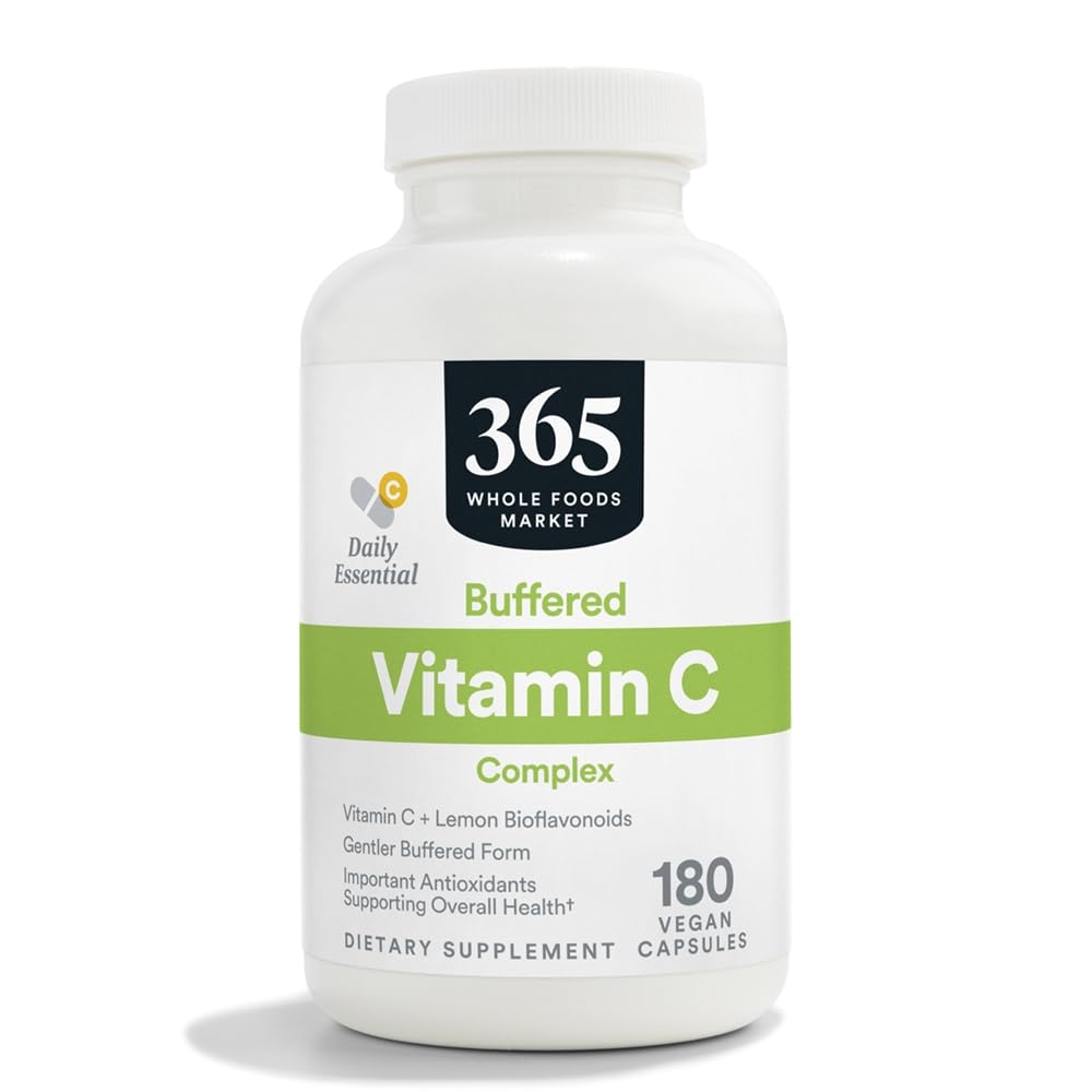 365 pēc visa pārtikas tirgus, buferēti Vit C w/Bioflavonoīdi 500 MG, 180 CT