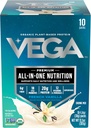 Vega Organic All-in-One Vegan Olbaltumvielu pulveris, Francijas Vanilla -Superfood Sastāvdaļas, Vitamīni Immunity Support, Keto Friendly, Pea Protein sievietēm un vīriešiem, 13.5 oz (iepakojums May Vary)