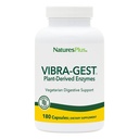 Natures Plus Vibra-Gest - 180 Kapsulas - Veģetārs Gremošanas Papildinājums ar probiotikām, Dzīviem augļiem un augu enzīmiem - Dabīgas dzīvās kultūras - 180 Kalpojumi