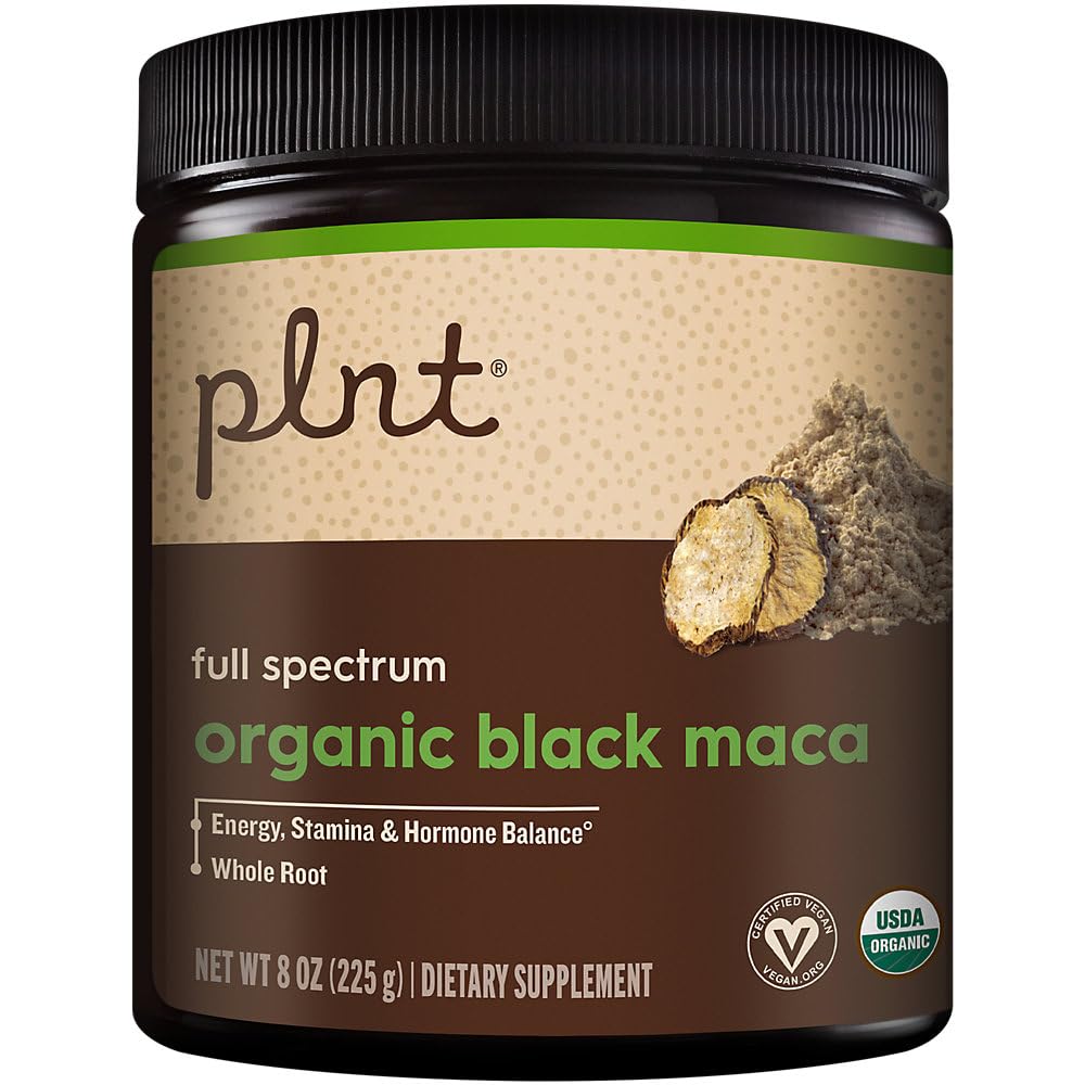 Organic Black Maca pulveris Full Spectrum - atbalsta enerģija, izturība, & Hormonu balanss (8 oz./45 Servē)