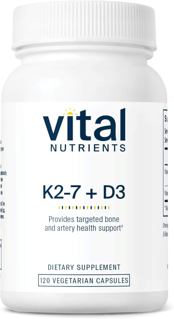 Vitamīna D3 + K2 - 2000 SV -- vitamīna D2 papildinājums -- D vitamīna komplekss veselīgai kalcija koncentrācijai, muskuļu un kaulu veselībai -- lipeklis, piens, bez sojas - 120 kapsulas