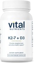 Vitamīna D3 + K2 - 2000 SV -- vitamīna D2 papildinājums -- D vitamīna komplekss veselīgai kalcija koncentrācijai, muskuļu un kaulu veselībai -- lipeklis, piens, bez sojas - 120 kapsulas
