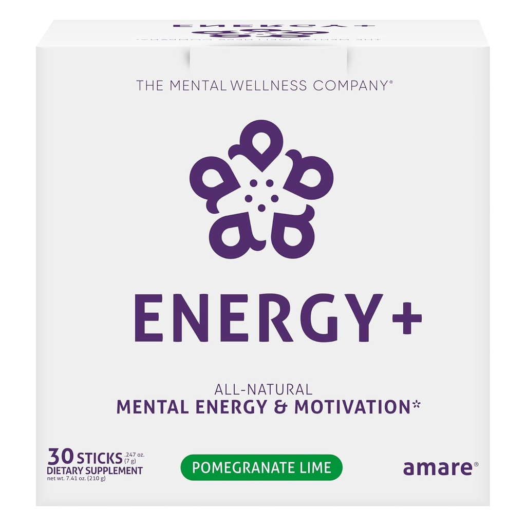 Enerģija+ augu balstītas garīgās enerģijas un motivācijas dzēriens, Pomegrate Laima, 30 Sticks