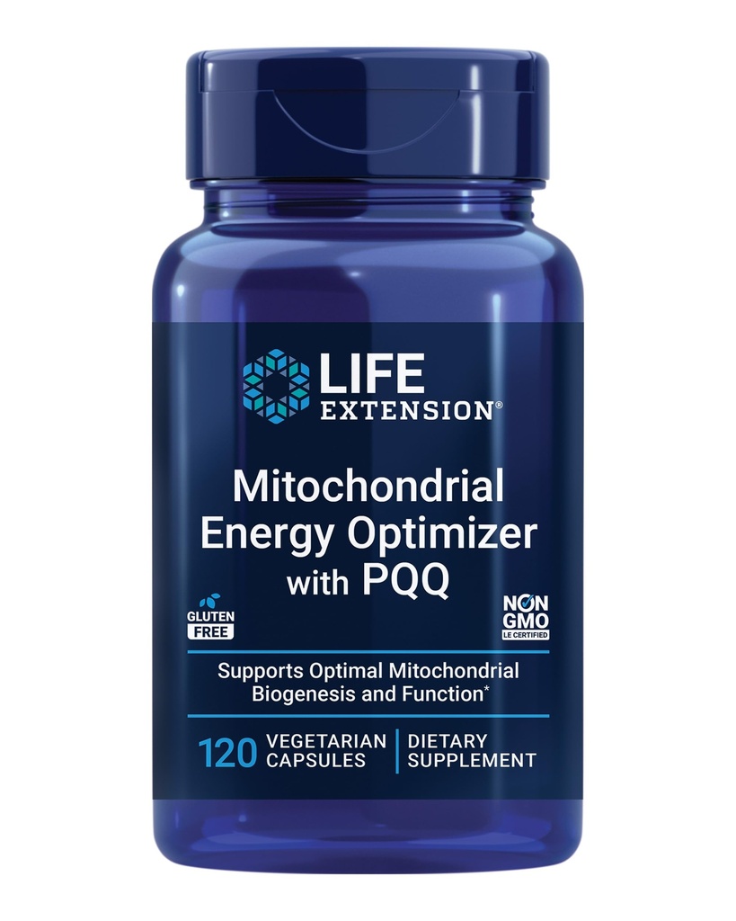 Life Extension Mitohondrial Energy Optimizer with PQQ - Enerģijas papildinājums veselīgai Mitohondrijai - ar Taurīnu, B vitamīnu, pirolohinolīnu Hinonu - bez lipekļa, ne-GMO - 120 Veģetārās kapsulas