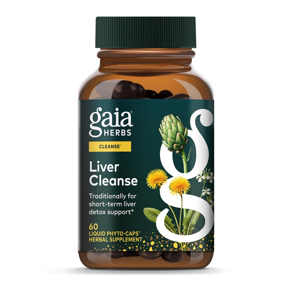 Gaia Herbs Aknu tīrīšana - Aknu veselība Atbalsts Herbal Papildinājums ar piena dadži, dadzis, turmeric, Dandelion & More* - 60 Vegan Liquid Phyto-Caps (30 Kalpo)