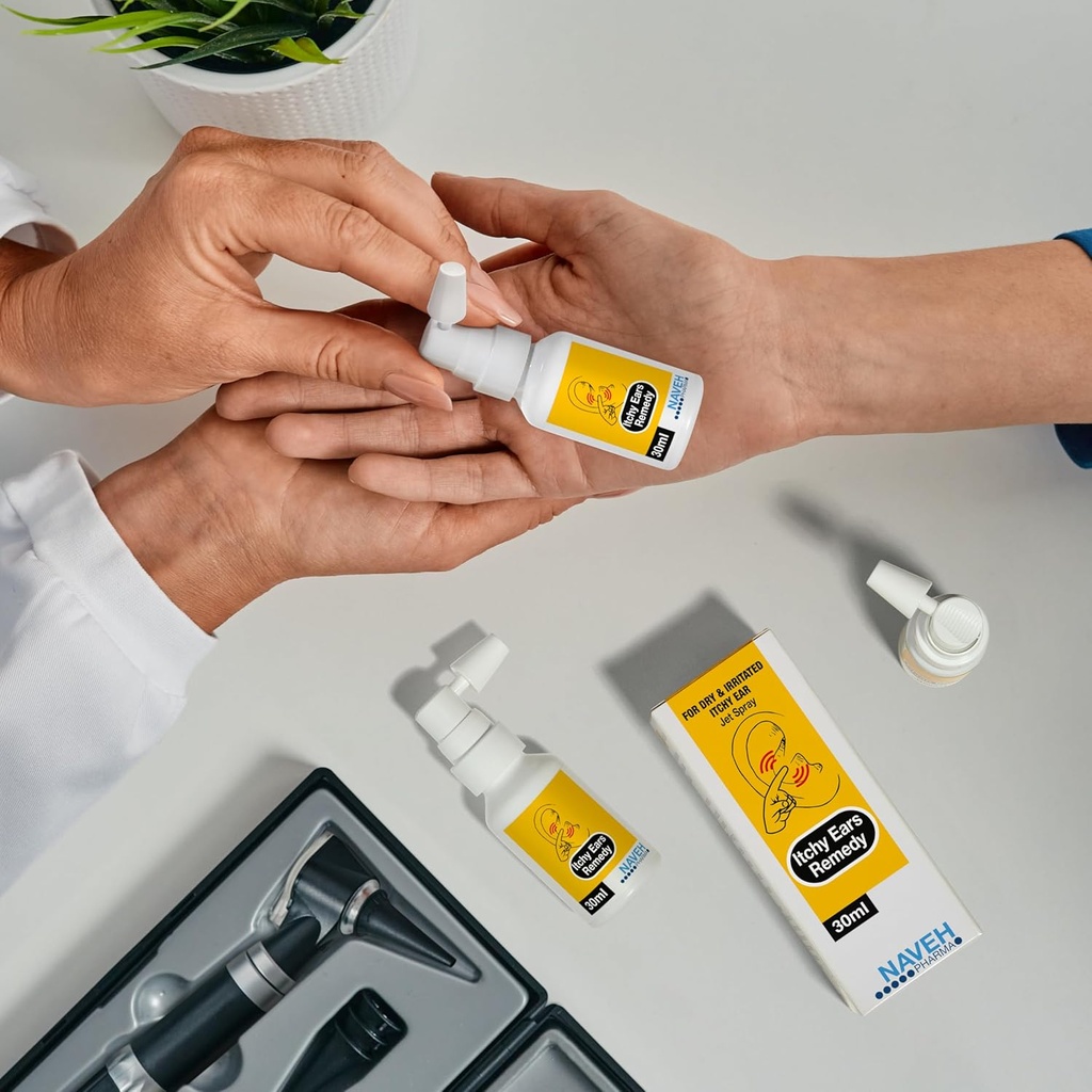 NAVEH PHARMA niezoši ausu ārstēšana un nieze Reliefs -- ārstē visus cēloņus ausu nieze -- Jet Spray Eczema ārstēšanai un clogged ausu atvieglojums (2Fl Oz + 0,5 Fl Oz)