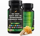 IGIX Diētiskā Papildinājums ar Sea Moss, Black Seed Oil, Ashwagandha, un Burdock Root-Irish Sea Moss 3000mg, Black Seed 2000mg, Ashwagandha 1000mg, Bladderwrack 1000mg, Burdock Root 1000mg.