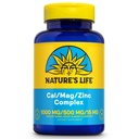 NATURE'S LIFE Cal Mag Cinc Complex 1000mg / 500mg / 15mg - kalcija magnija cinka papildinājums w/Vitamin D un Boron - kaulu veselība, muskuļu un sirds veselības atbalsts, 60 dienu garantija, 25 Serv, 100 Caps