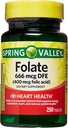 Spring Valley - Folijskābe 400 μg, 250 tabletes