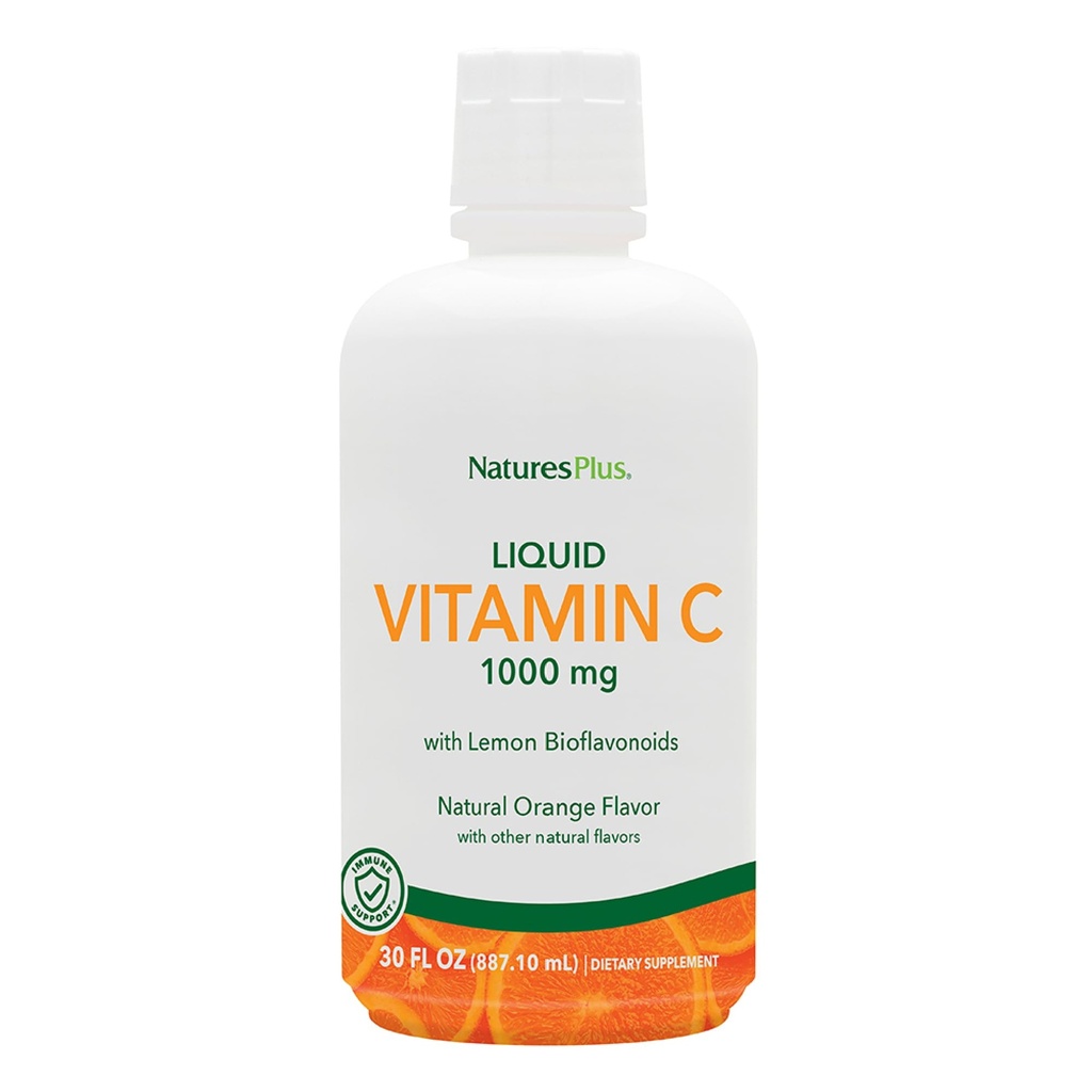NaturesPlus Šķidrais C vitamīns - 1000 mg, 30 fl oz - ar citronu bioflavonoīdiem - Veģetārs, bez lipekļa - 30 Servējumi