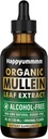 Mullein pilieni Plaušu tīrīšanai,Vegan Mullein Leaf ekstrakts Tinktūra ar hlorofilu, atbalsts Imūns, respirators - 4 fl oz (120 ml)