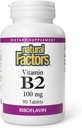 Dabas faktori - vitamīns B2 Riboflavin 100mg, atbalsts enerģijas un normāla vielmaiņas, 90 tabletes