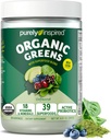 Tīri inspirēts Organiskais zaļais pulveris Smoothie Mix, Neuzliesmojošs (24 Kalpo) - Probiotikas gremošanas veselībai ar Spirulina un hlorella for Gut Health - Vegan & Gluten-free