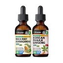 BIO KRATER Maca Root Ashwagandha Tincture 2 Fl. Oz. un Korejas Panax Ginseng Tincture 2 Fl. Oz.