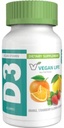 Vegan Life Nutrition - vitamīns D3 Gumijas bērniem un pieaugušajiem (1000 SV) - bez lipekļa, ne- GMO, atbalsta kaulu veselību un imūno sistēmu - 60 Gumijas
