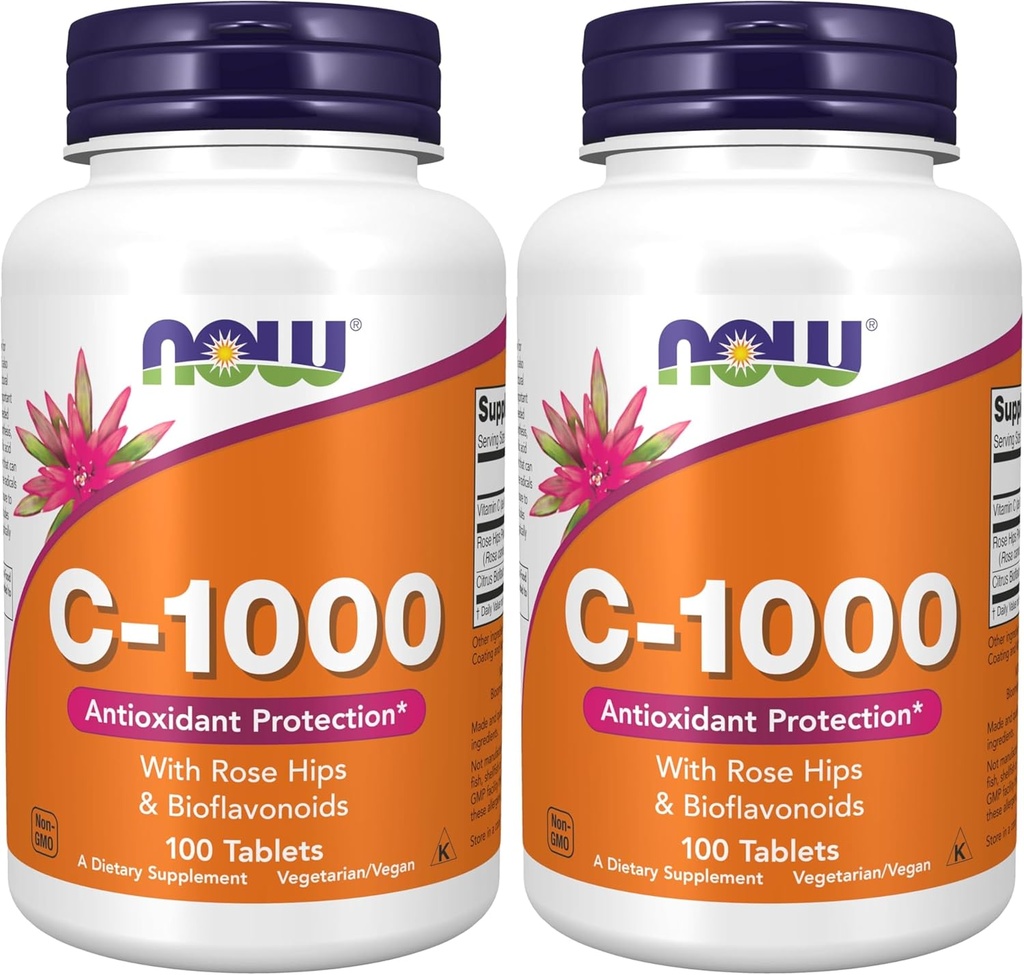 C-1000 vitamīns ar Rose HIPS un bioflavonoīdiem, pretoksidantu aizsardzība*, 100 tabletes (2. iepakojums)